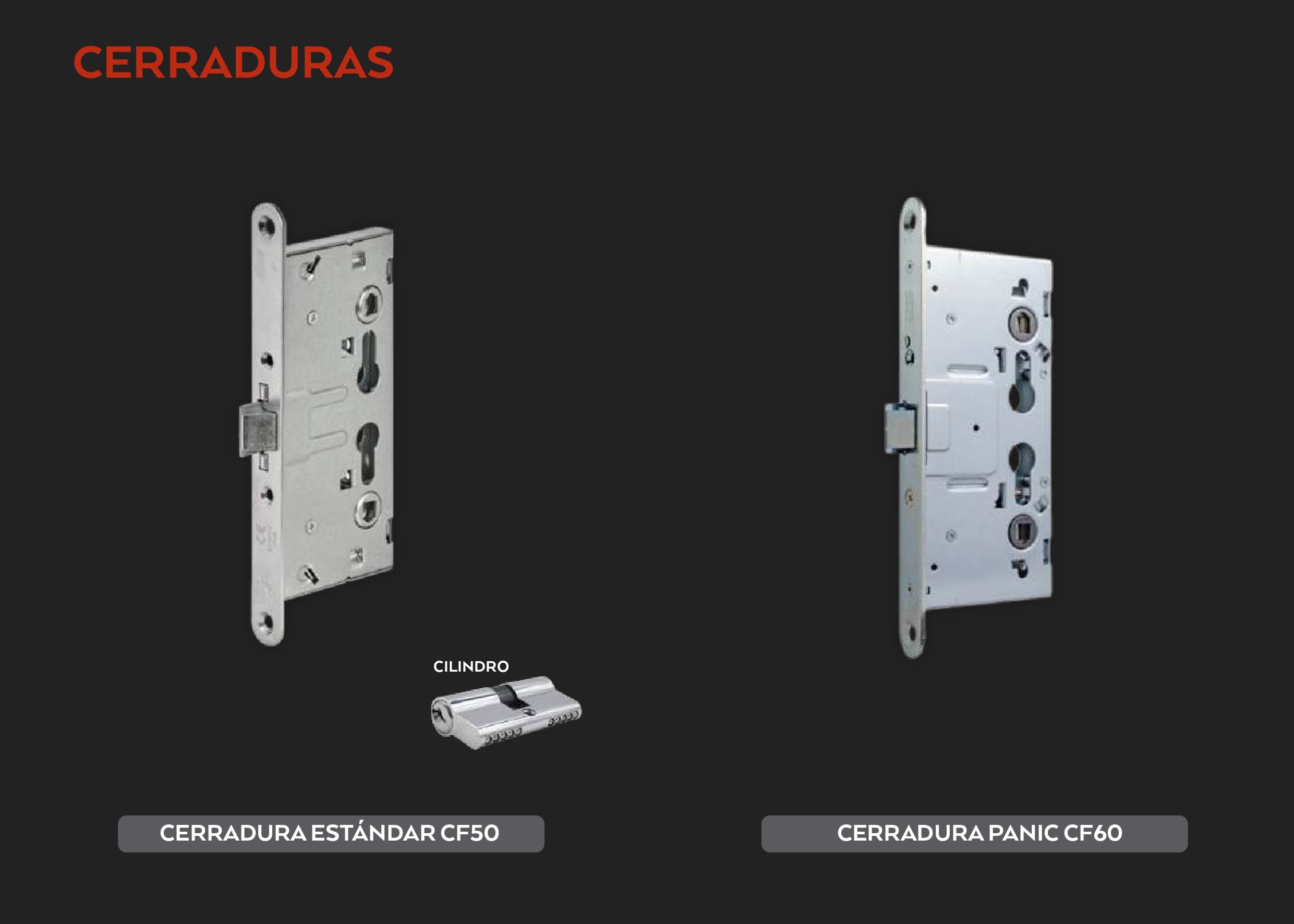 Cerraduras CF50 y Panic CF60